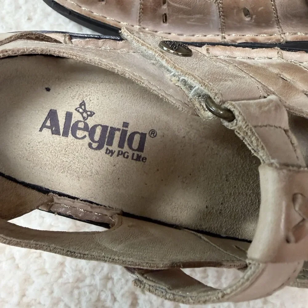 Alegria Women's Tan Leather Fisherman Clog Size 38 (US 7) Flaw